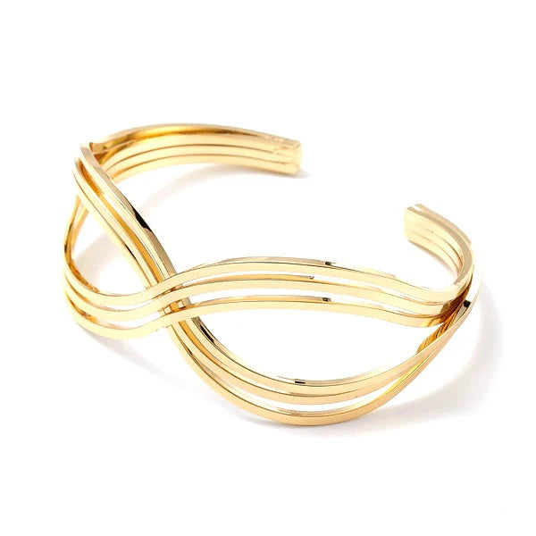 * Bracelet Jonc Femme Doré Symbole Infini – Plaqué Or 1 Micron