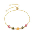 * Bracelet Femme Doré Or Fin & Pierres Tourmaline Naturelles – Plaqué Or 1 Micron | Réglable