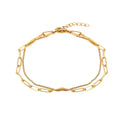 * Bracelet Femme Souple Double Rangs Chaîne Maille Trombone Doré – Plaqué Or 1 Micron | Bijou Élégant