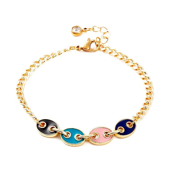 * Bracelet Femme Doré Grain de Café Breloque – Plaqué Or 1 Micron