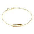 * Bracelet Femme Acier Plaqué Or 1 Micron — Ligné de Zirconiums Étincelants