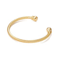 * Bracelet Jonc Manchette Torsadé Femme Doré – Plaqué Or 1 Micron Premium | Bijou Élégant Intemporel