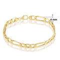 * Bracelet Femme Doré Maille Figaro – Plaqué Or 1 Micron Premium | Bijou Classique Élégant