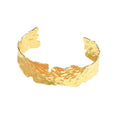 * Bracelet Femme Manchette Ciselée Dorée – Plaqué Or 1 Micron Premium | Bijou Élégant Tendance