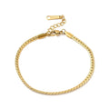 * Bracelet Femme Maille Serpent Doré Plaqué Or 1 Micron — 17+3 cm Tendance