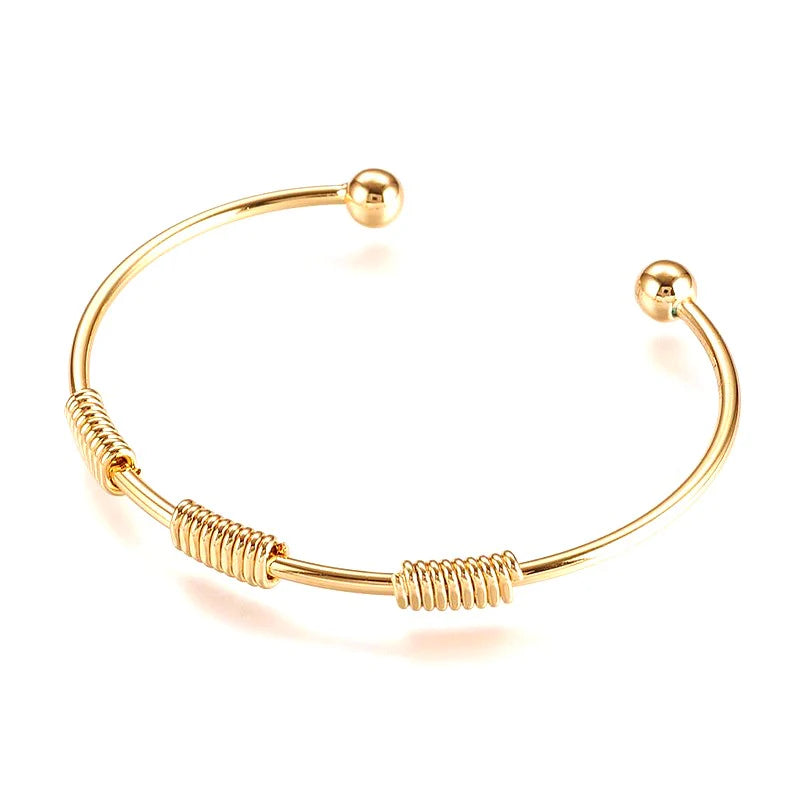 * Bracelet Jonc Manchette Femme Doré Plaqué Or 1 Micron — Design Moderne & Tendance