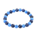 Bracelet Lapis Lazuli & Œil de Chat – Pierres Naturelles 6mm Élastique Homme & Femme