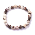 Bracelet Jaspe Zébré Pierres Naturelles 8mm – Élastique – Homme & Femme