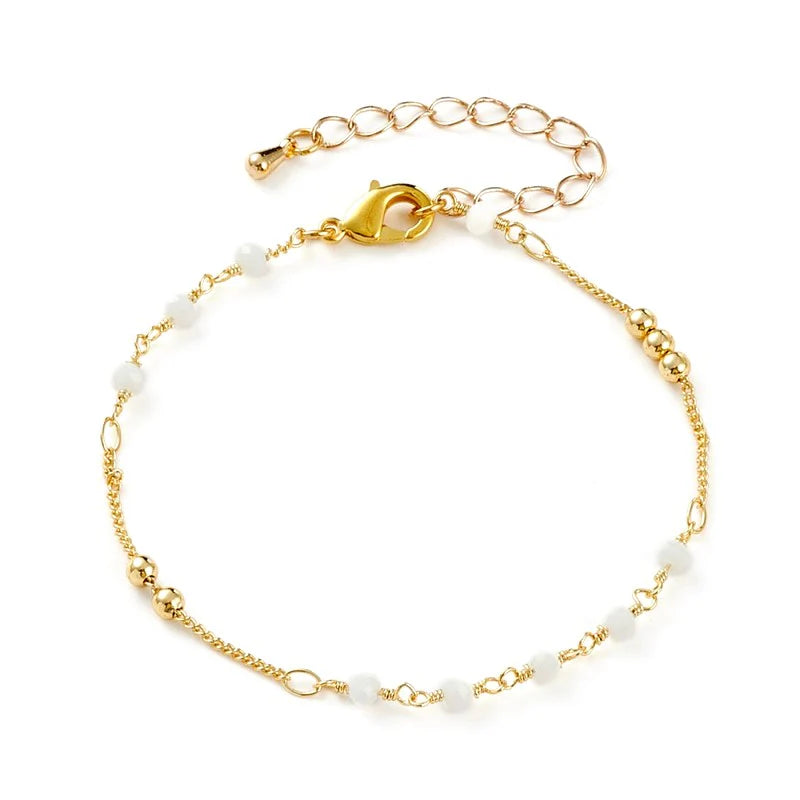 Bracelet Perles de Verre 3 mm | Style Délicat & Coloré | Homme & Femme | 19 cm