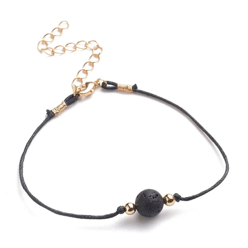 Bracelet Cordon Pierre de Lave Naturelle 8mm – Homme & Femme