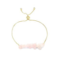 Bracelet Quartz Rose Naturel 8mm Doré Réglable – Homme & Femme