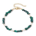 Bracelet Femme Malachite Naturelle 4mm & Perles de Verre – Bijou Artisanal Vert Sophistiqué
