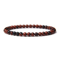 Bracelet Femme Perles Naturelles Obsidienne 4mm – Élastique & Protection