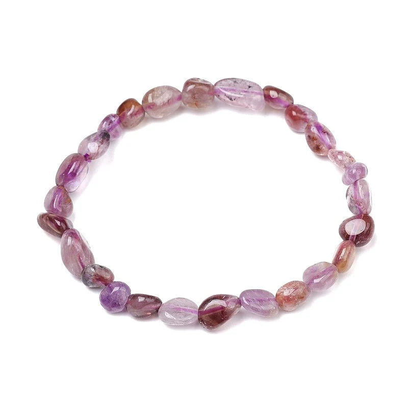 Bracelet Pierres Naturelles Roulées Élastique | 8 mm | Lithothérapie & Style Bohème | Homme & Femme