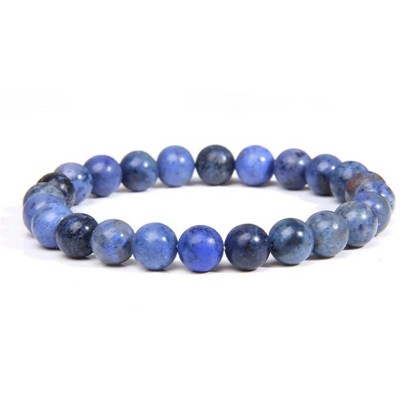 Bracelet Sodalite Naturelle Élastique | Pierre Naturelle 8 mm | Clarté Mentale & Sérénité | Homme & Femme