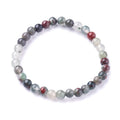 Bracelet Pierre de Sang Héliotrope Naturelle Élastique | 6 mm | Force & Vitalité | Homme & Femme