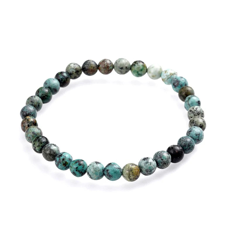 Bracelet Jaspe Turquoise Naturel 8mm – Élastique – Homme & Femme