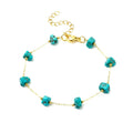 Bracelet Turquoise Naturelle 6mm & Acier Inoxydable – Unisexe Ajustable 19-24cm Élégant