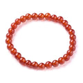 Bracelet Cornaline Naturelle Élastique | Pierre Naturelle 6 mm | Vitalité & Passion | Homme & Femme