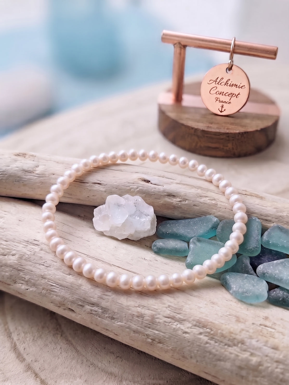 * Bracelet Perles d'Eau Douce 4mm - 17 cm - Fabriqué dans nos ateliers