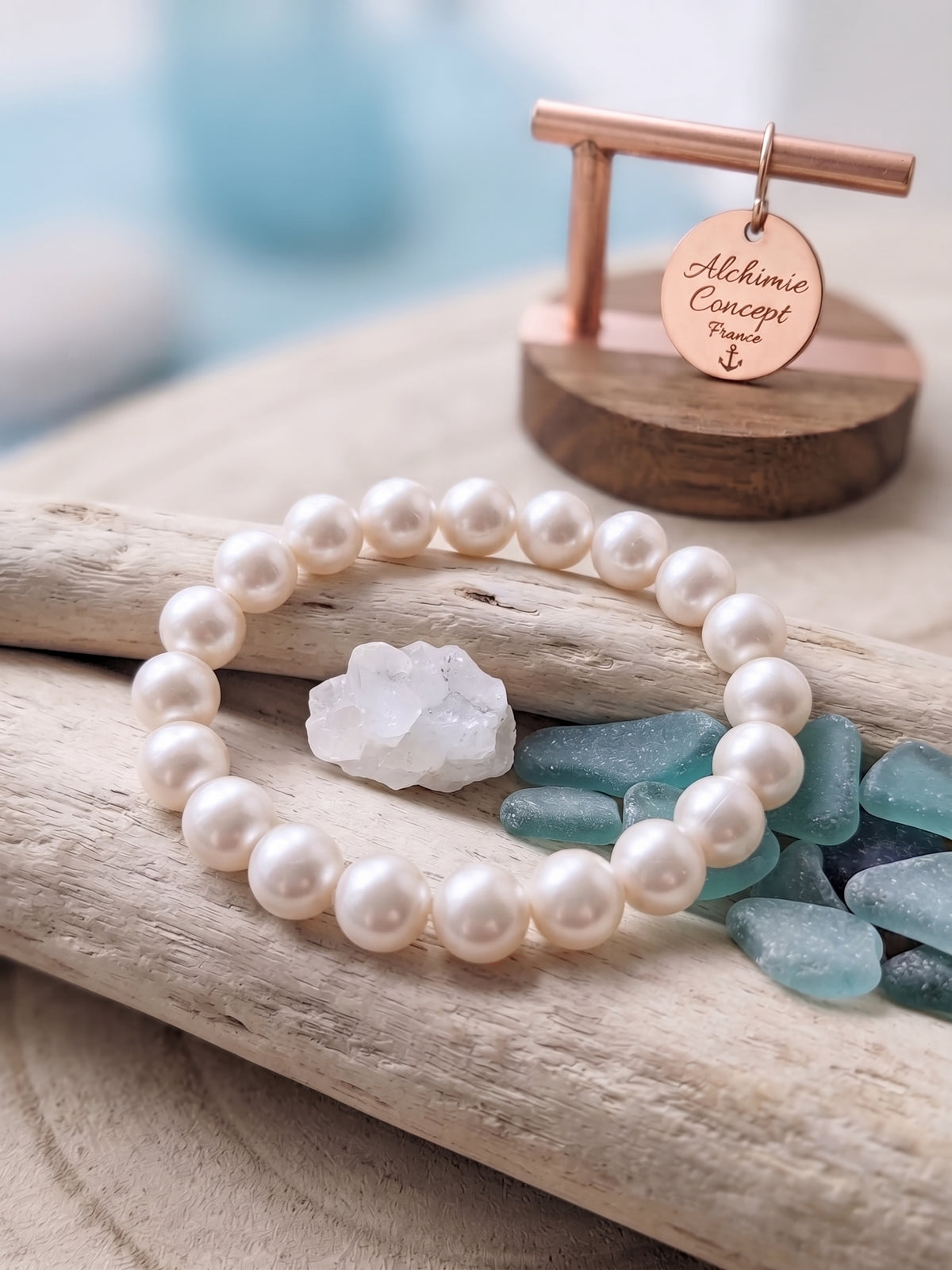 * Bracelet Perles d'Eau Douce 10mm - 19 cm - Fabriqué dans nos ateliers