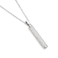 Collier Argent 925 Pendentif Bâton Rond Zirconiums Sertis – Chaîne 45 cm
