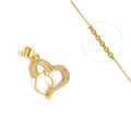 Collier Chaîne & Pendentif Cœur Zirconiums – Plaqué Or 1 Micron