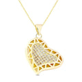 Collier Pendentif Cœur Serti de Zirconiums Étincelants Doré – Plaqué Or 1 Micron | Bijou Femme
