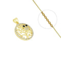 Collier Doré Chouette & Arbre de Vie – Zirconiums Sertis | Sagesse & Élégance