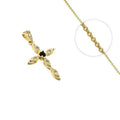✝️ Collier Doré Pendentif Croix Zirconiums Blanc & Noir Sertis | Chaîne 45cm | Plaqué Or 1 Micron