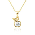 Collier Pendentif Pomme Serti de Zirconiums Scintillants Doré – Plaqué Or 1 Micron | Bijou Femme