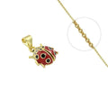 Collier Doré Pendentif Coccinelle Rouge Zirconiums – Chaîne 45 cm | Bijou Exclusif