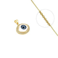Collier Doré Pendentif Œil Oriental & Zirconiums Sertis | Bijou Protection & Élégance