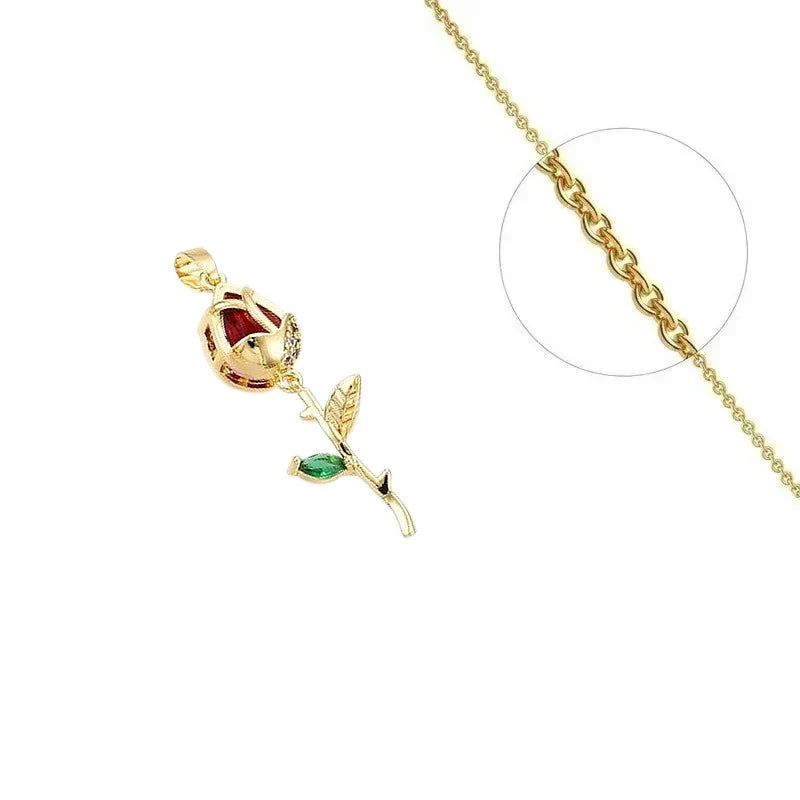 Collier Doré Pendentif Fleur Zirconiums – Chaîne 45 cm | Bijou Éclatant