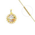 Collier Chaîne Pendentif Rosace Zirconiums Colorés - Doré | Sophistication & Éclat