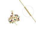 Collier Doré Arbre de Vie – Zirconiums Colorés Sertis | Style Affirmé & Éclat