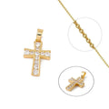 Collier Chaîne Pendentif Croix Religieuse Zirconiums Sertis - Doré | Foi & Éclat