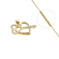 Collier Doré Pendentif Clé Cœur & Zirconiums Sertis – Chaîne 45 cm Plaqué Or 1 Micron