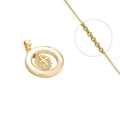 ⛪ Collier Doré Pendentif Religieux Zirconiums Blancs & Nacre | Chaîne 45cm | Plaqué Or 1 Micron