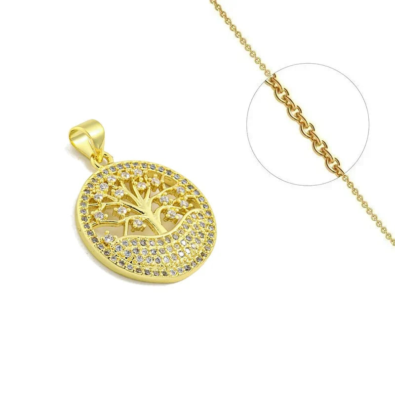 Collier Doré Arbre de Vie – Zirconiums Sertis | Beauté, Force & Connexion Universelle
