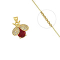 Collier Doré Pendentif Coccinelle Zirconiums – Bijou Ludique & Chic | Chaîne 45 cm