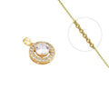Collier Doré Pendentif Rosace & Zirconiums Sertis – Chaîne 45 cm Plaqué Or 1 Micron