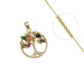 Collier Doré Arbre de Vie – Zirconiums Colorés Sertis | Bijou Vie & Positivité
