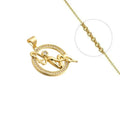 Collier Pendentif Fée Serti de Zirconiums Blancs Étincelants Doré – Plaqué Or 1 Micron | Bijou Femme