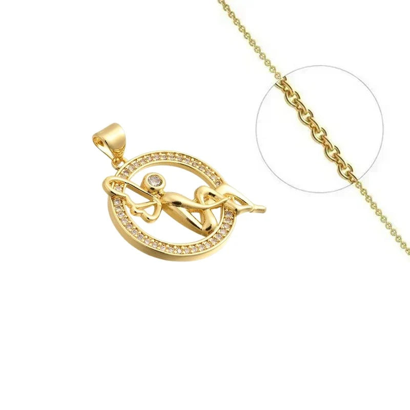 Collier Pendentif Fée Serti de Zirconiums Blancs Étincelants Doré – Plaqué Or 1 Micron | Bijou Femme