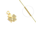 Collier Doré Pendentif Trèfle Zirconiums – Chaîne 45 cm | Bijou Porte-Bonheur