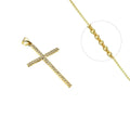 Collier Pendentif Croix Fine Zirconiums Sertis – Plaqué Or 1 Micron