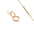 Collier Doré Carrés Imbriqués – Zirconiums Sertis | Design Géométrique Élégant