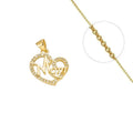 Collier Doré Cœur Mom – Zirconiums Blancs Sertis | Bijou Glamour pour Maman