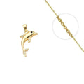 Collier Doré Pendentif Dauphin Zirconiums – Chaîne 45 cm | Bijou Luxe